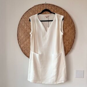 GORGEOUS NWT REBECCA TAYLOR TEXT‎ CREPE SHIFT CREAM WHITE GOSSIP GIRL SILK DRESS